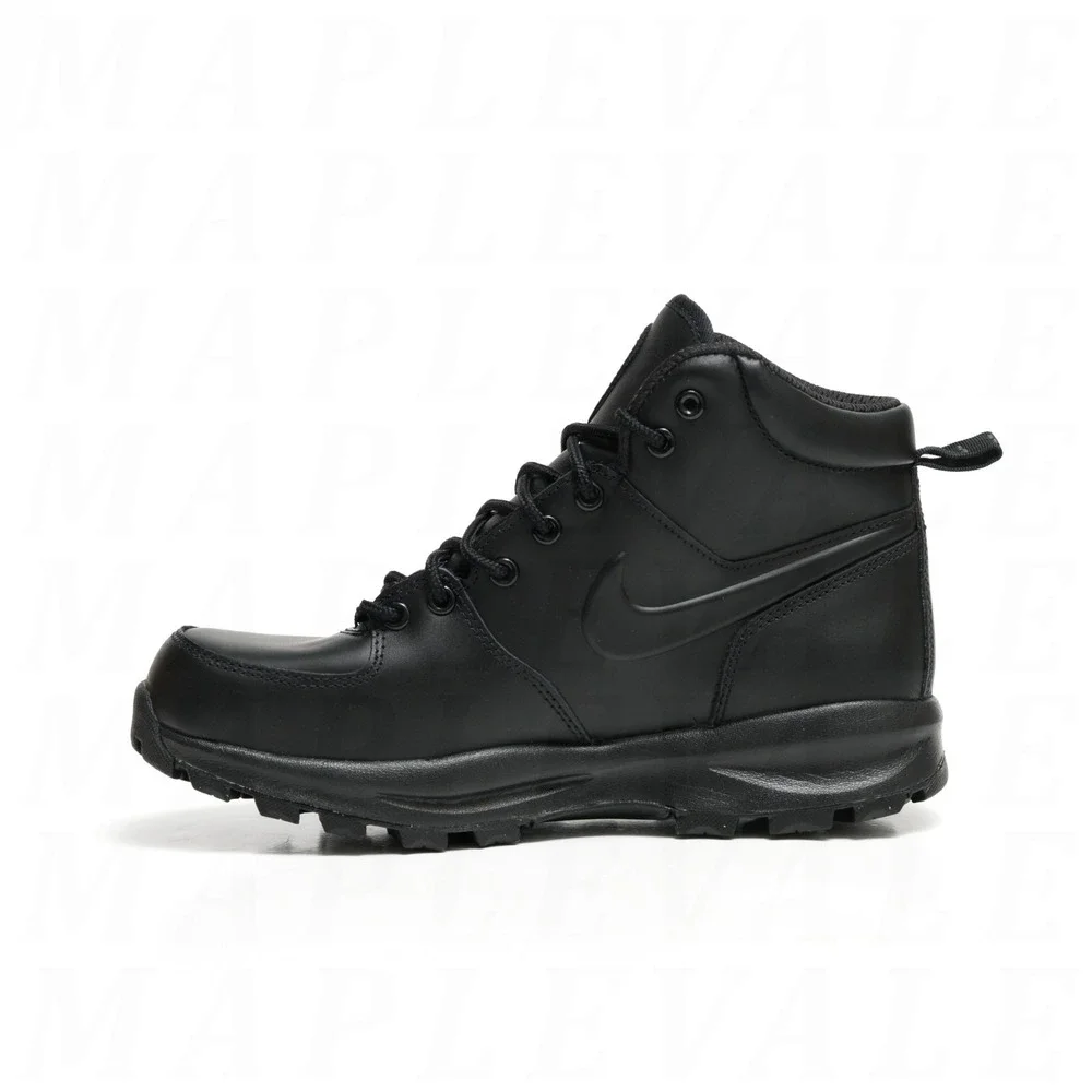 Nike Manoa Men's Sz 8.5 Leather Boots Black Tactical Hiking Shoes 454350-003